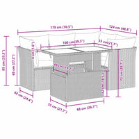 Thumbnail for 5-tlg. Garten-Sofagarnitur mit Kissen Braun Poly Rattan