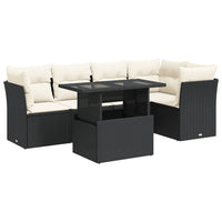 Thumbnail for 6-tlg. Garten-Sofagarnitur mit Kissen Schwarz Poly Rattan