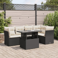 Thumbnail for 6-tlg. Garten-Sofagarnitur mit Kissen Schwarz Poly Rattan