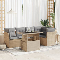 Thumbnail for 6-tlg. Garten-Sofagarnitur mit Kissen Beige Poly Rattan
