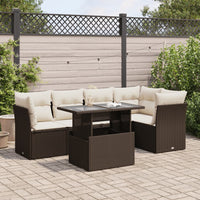 Thumbnail for 6-tlg. Garten-Sofagarnitur mit Kissen Braun Poly Rattan