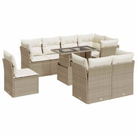 Thumbnail for 9-tlg. Garten-Sofagarnitur mit Kissen Beige Poly Rattan