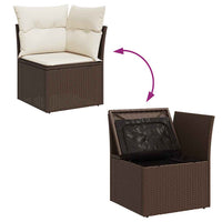 Thumbnail for 9-tlg. Garten-Sofagarnitur mit Kissen Braun Poly Rattan