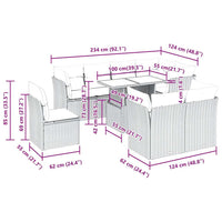 Thumbnail for 9-tlg. Garten-Sofagarnitur mit Kissen Braun Poly Rattan