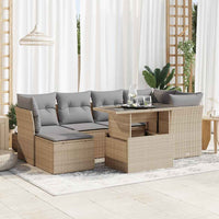 Thumbnail for 7-tlg. Garten-Sofagarnitur mit Kissen Beige Poly Rattan