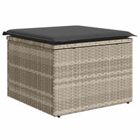 Thumbnail for 7-tlg. Garten-Sofagarnitur mit Kissen Hellgrau Poly Rattan