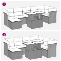 Thumbnail for 8-tlg. Garten-Sofagarnitur mit Kissen Beige Poly Rattan