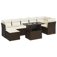 Thumbnail for 8-tlg. Garten-Sofagarnitur mit Kissen Braun Poly Rattan