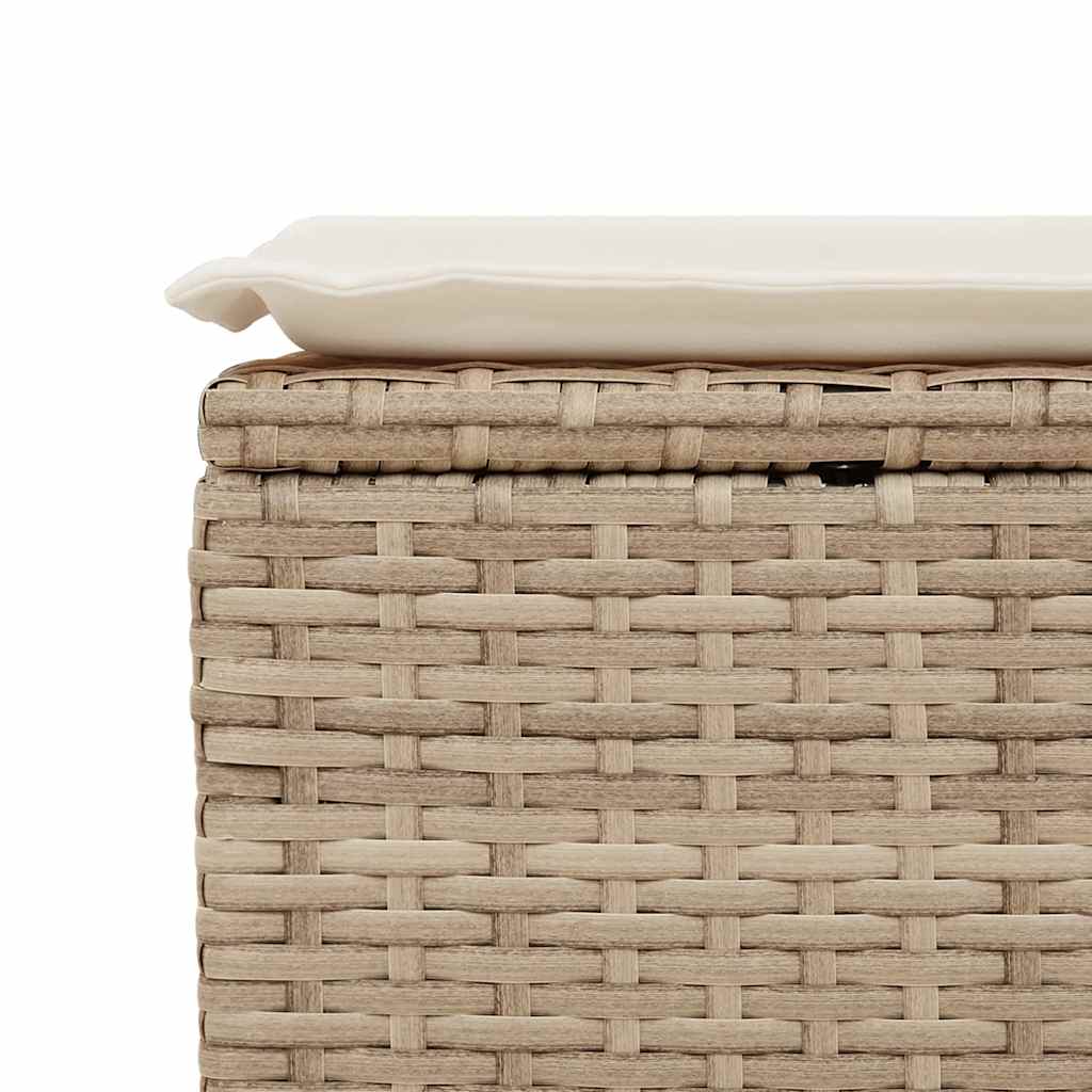 9-tlg. Garten-Sofagarnitur mit Kissen Beige Poly Rattan