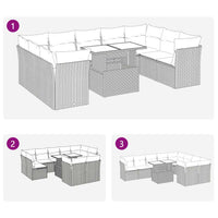 Thumbnail for 10-tlg. Garten-Sofagarnitur mit Kissen Beige Poly Rattan