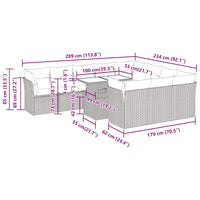 Thumbnail for 11-tlg. Garten-Sofagarnitur mit Kissen Beige Poly Rattan