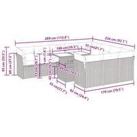 Thumbnail for 11-tlg. Garten-Sofagarnitur mit Kissen Beige Poly Rattan