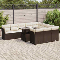 Thumbnail for 11-tlg. Garten-Sofagarnitur mit Kissen Braun Poly Rattan