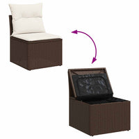 Thumbnail for 5-tlg. Garten-Sofagarnitur mit Kissen Braun Poly Rattan