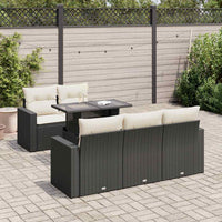 Thumbnail for 6-tlg. Garten-Sofagarnitur mit Kissen Schwarz Poly Rattan