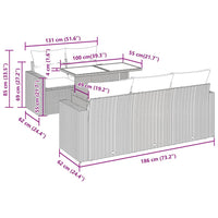 Thumbnail for 6-tlg. Garten-Sofagarnitur mit Kissen Beige Poly Rattan