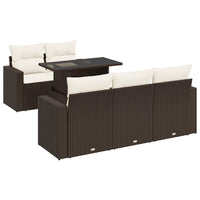 Thumbnail for 6-tlg. Garten-Sofagarnitur mit Kissen Braun Poly Rattan