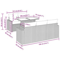 Thumbnail for 6-tlg. Garten-Sofagarnitur mit Kissen Braun Poly Rattan