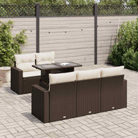Thumbnail for 6-tlg. Garten-Sofagarnitur mit Kissen Braun Poly Rattan