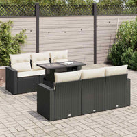 Thumbnail for 7-tlg. Garten-Sofagarnitur mit Kissen Schwarz Poly Rattan