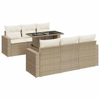 Thumbnail for 7-tlg. Garten-Sofagarnitur mit Kissen Beige Poly Rattan