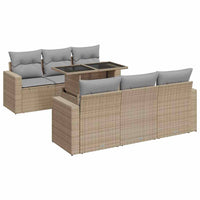 Thumbnail for 7-tlg. Garten-Sofagarnitur mit Kissen Beige Poly Rattan