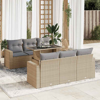 Thumbnail for 7-tlg. Garten-Sofagarnitur mit Kissen Beige Poly Rattan