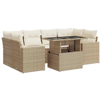 Thumbnail for 7-tlg. Garten-Sofagarnitur mit Kissen Beige Poly Rattan