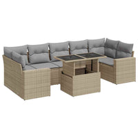 Thumbnail for 8-tlg. Garten-Sofagarnitur mit Kissen Beige Poly Rattan