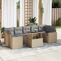 Thumbnail for 8-tlg. Garten-Sofagarnitur mit Kissen Beige Poly Rattan