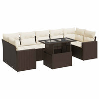 Thumbnail for 8-tlg. Garten-Sofagarnitur mit Kissen Braun Poly Rattan