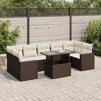 Thumbnail for 8-tlg. Garten-Sofagarnitur mit Kissen Braun Poly Rattan