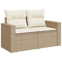 Thumbnail for 9-tlg. Garten-Sofagarnitur mit Kissen Beige Poly Rattan