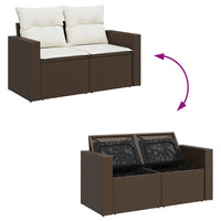 Thumbnail for 9-tlg. Garten-Sofagarnitur mit Kissen Braun Poly Rattan