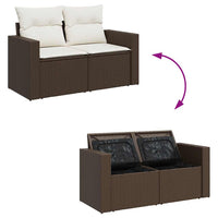 Thumbnail for 6-tlg. Garten-Sofagarnitur mit Kissen Braun Poly Rattan