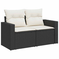 Thumbnail for 5-tlg. Garten-Sofagarnitur mit Kissen Schwarz Poly Rattan