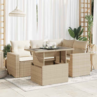Thumbnail for 5-tlg. Garten-Sofagarnitur mit Kissen Beige Poly Rattan