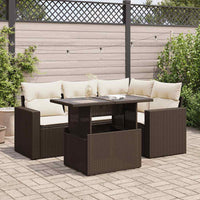 Thumbnail for 5-tlg. Garten-Sofagarnitur mit Kissen Braun Poly Rattan