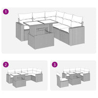 Thumbnail for 6-tlg. Garten-Sofagarnitur mit Kissen Beige Poly Rattan