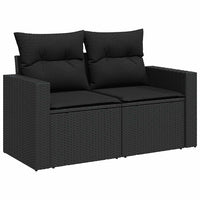 Thumbnail for 7-tlg. Garten-Sofagarnitur mit Kissen Schwarz Poly Rattan