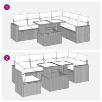 Thumbnail for 7-tlg. Garten-Sofagarnitur mit Kissen Beige Poly Rattan