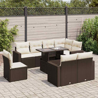 Thumbnail for 9-tlg. Garten-Sofagarnitur mit Kissen Braun Poly Rattan