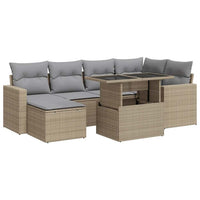Thumbnail for 7-tlg. Garten-Sofagarnitur mit Kissen Beige Poly Rattan