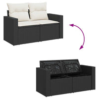 Thumbnail for 8-tlg. Garten-Sofagarnitur mit Kissen Schwarz Poly Rattan