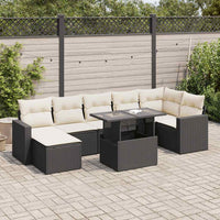 Thumbnail for 8-tlg. Garten-Sofagarnitur mit Kissen Schwarz Poly Rattan