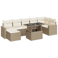 Thumbnail for 8-tlg. Garten-Sofagarnitur mit Kissen Beige Poly Rattan