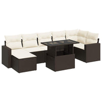Thumbnail for 8-tlg. Garten-Sofagarnitur mit Kissen Braun Poly Rattan