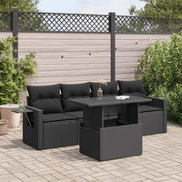Thumbnail for 5-tlg. Garten-Sofagarnitur mit Kissen Schwarz Poly Rattan