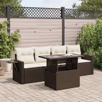 Thumbnail for 5-tlg. Garten-Sofagarnitur mit Kissen Braun Poly Rattan