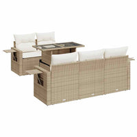 Thumbnail for 6-tlg. Garten-Sofagarnitur mit Kissen Beige Poly Rattan